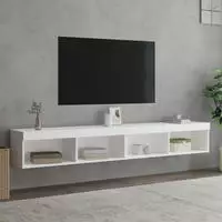 vidaXL TV-Schr&auml;nke mit LED-Leuchten 2 Stk. Wei&szlig; 100x30x30 cm
