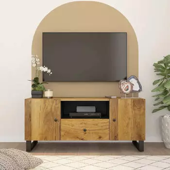 vidaXL TV-Schrank 105x33,5x46cm Massivholz Mango & Holzwerkstoff (351961)