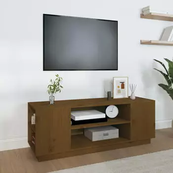 vidaXL TV-Schrank Honigbraun 110x35x40,5cm Massivholz Kiefer (814412)