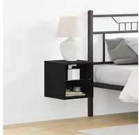 vidaXL LED Wand Nachttischschrank 2 pcs Schwarz 30 x 28,5 x 30 cm