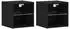 vidaXL TV-Wandschrank mit LED-Beleuchtung, wandmontiert, schwarzes Holzwerkstoff (836981)