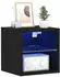 vidaXL TV-Wandschrank mit LED-Beleuchtung, wandmontiert, schwarzes Holzwerkstoff (836981)