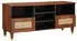 vidaXL TV-Schrank mit Schubladen und Regal, Braun, Massivholz, 100x33,5x46cm
