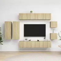 vidaXL 8-tlg. TV-Schrank-Set Sonoma-Eiche Holzwerkstoff