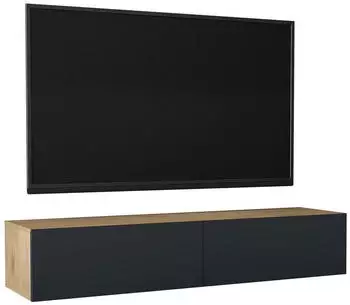 Mai & Mai Fernsehschrank02 Hänge-Lowboard 120x40x30cm Soft-Close Kerneiche/Anthrazit (Fernsehschrank02)
