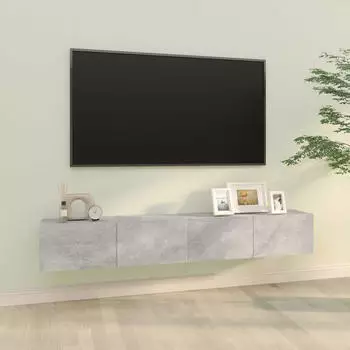 vidaXL TV-Wandschr&auml;nke 2 Stk. Holzwerkstoff Betongrau 100x30x30cm (804548)