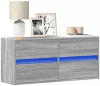 vidaXL TV-Wandschrank mit LED-Beleuchtung Grau Sonoma 100x31x45 cm