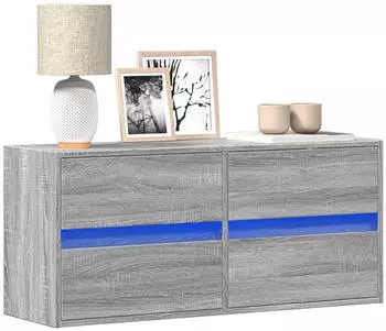 vidaXL TV-Wandschrank mit LED-Beleuchtung Grau Sonoma 100x31x45cm (852297)