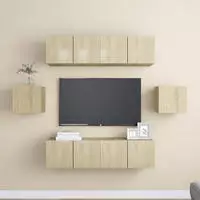 vidaXL 6-tlg. TV-Schrank-Set Sonoma-Eiche Holzwerkstoff