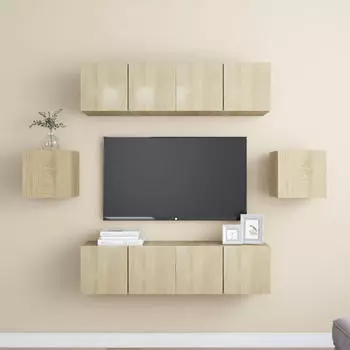 vidaXL TV-Schrank-Set 6-tlg. Sonoma-Eiche Holzwerkstoff (3078997)