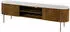 Massivmoebel24 Barcelona TV-Board Mango Massivholz 180x36x51cm braun/Marmor weiß (09-310-344-2011)