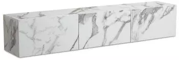 Wohnling Lowboard H&auml;ngend Marmor-Optik Wei&szlig; 160x30x30cm Klappt&uuml;ren (WL6.864)