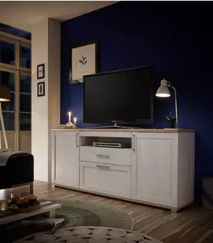 HBZ Meble Romance TV-Sideboard Holzwerkstoff Sibiu L&auml;rche/San Remo hell 190x82x44cm