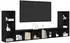 vidaXL TV-Schrank-Set 4-tlg. wandmontiert Schwarz Eichen-Optik 37x35x107,5cm (3393523)