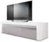 Vladon Valencia TV-Lowboard 1 offenes Fach 2 Klappen Weiß matt/Sandgrau Hochglanz 155x46x40cm (50000495)
