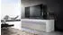 Vladon Valencia TV-Lowboard 1 offenes Fach 2 Klappen Weiß matt/Sandgrau Hochglanz 155x46x40cm (50000495)
