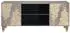 vidaXL TV-Schrank Grau/Gold Massivholz Mango 105x33,5x46cm (4018772)
