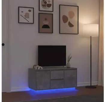 vidaXL TV-Schrank mit LED-Leuchten Betongrau 100x41x50cm (861412)
