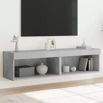 vidaXL TV-Schr&auml;nke mit LED-Leuchten 2 Stk. Betongrau 60x30x30cm (837134)
