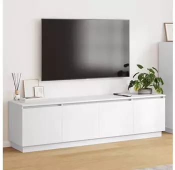 vidaXL TV-Schrank mit LED Wei&szlig; 180x38x49cm Holzwerkstoff