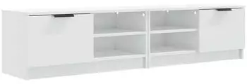 vidaXL TV-Schrank 2er-Set Hochglanz-Wei&szlig; 80x35x36,5cm Holzwerkstoff (811479)