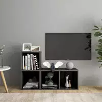 vidaXL TV-Schr&auml;nke 2 Stk. Hochglanz-Grau 72x35x36,5 cm Holzwerkstoff