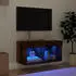 vidaXL TV-Schrank mit LED-Beleuchtung, Räuchereiche, 60x30x30cm