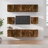 Vidaxl - 8-tlg. Tv-schrank-set R&auml;uchereiche Holzwerkstoff