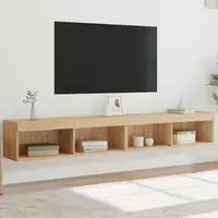 vidaXL TV-Schr&auml;nke mit LED-Leuchten 2 Stk. Sonoma-Eiche 100x30x30 cm