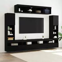 vidaXL TV-Schrankset 6 pcs Schwarz Eichen-Optik Holzwerkstoff