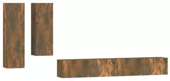 vidaXL TV-Schrank-Set 4-tlg. R&auml;uchereiche Holzwerkstoff (3114635)