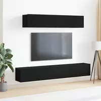 vidaXL TV-Schrankset Wandmontiert 4 pcs Schwarze Eiche Holzwerkstoff