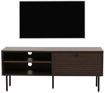 MCW TV-Rack N78 Lowboard skandinavischer Stil Metall/Holz 120x50x40cm dunkelbraun (94897)