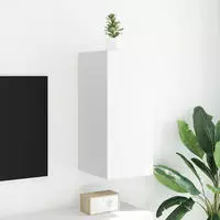 vidaXL TV-Wandschrank mit LED-Leuchten Wei&szlig; 30,5x35x70 cm