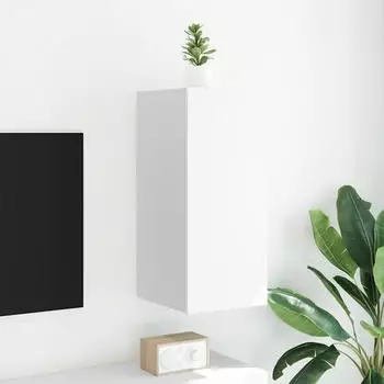vidaXL TV-Wandschrank mit LED-Leuchten Wei&szlig; 30,5x35x70cm (837232)