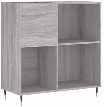 vidaXL Schallplattenregal Grau Sonoma Holzwerkstoff 84,5x38x89cm