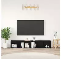 vidaXL TV-Schrankset 2 pcs Schwarz Eichen-Optik 37 x 35 x 107cm