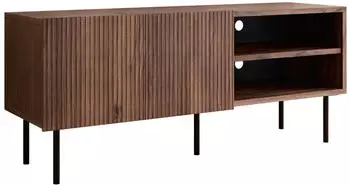 Mirjan24 Tacos 150 2D TV-Lowboard mit 2 Drehtüren, schwarze Stahlfüße
