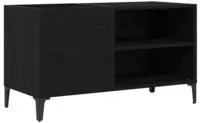 vidaXL Schallplattenschrank Schwarz Eichen-Optik 84,5 x 38 x 48 cm