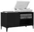 vidaXL Schallplattenschrank Schwarz Eichen-Optik 84,5x38x48cm (862867)