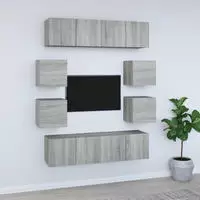8-tlg. Tv-schrank-set Grau Sonoma Holzwerkstoff Vidaxl