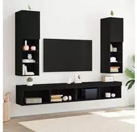 vidaXL TV-Schrankset 2 pcs Schwarz Eichen-Optik 30,5 x 30 x 102 cm