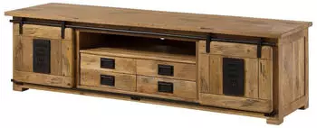 Massivmoebel24 Railway TV-Board Mango Massivholz 200x55x55cm (09-313-772-0048)