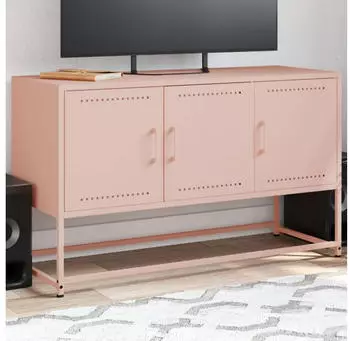 vidaXL TV-Schrank Stahl Rosa 100,5x39x60,5cm