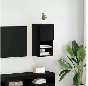 vidaXL Wandmontierter TV-Schrank Schwarz Eichen-Optik Holzwerkstoff (882946)