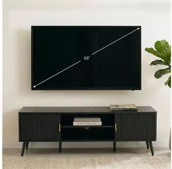 Idimex Lowboard ALMA 140cm, MDF, Metallgriffe, Schwarz (ALMA)