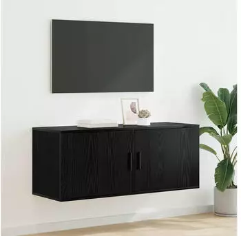 vidaXL Wandmontiertes TV-Regal Schwarz Eichen-Optik 100x34,5x40cm (881155)