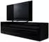 Vladon Valencia TV-Lowboard 1 offenes Fach, 2 Klappen, Schwarz matt/Hochglanz (50000511)