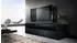 Vladon Valencia TV-Lowboard 1 offenes Fach, 2 Klappen, Schwarz matt/Hochglanz (50000511)