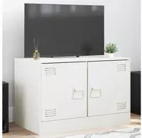 vidaXL TV-Schrank Wei&szlig; 67x39x44 cm Stahl